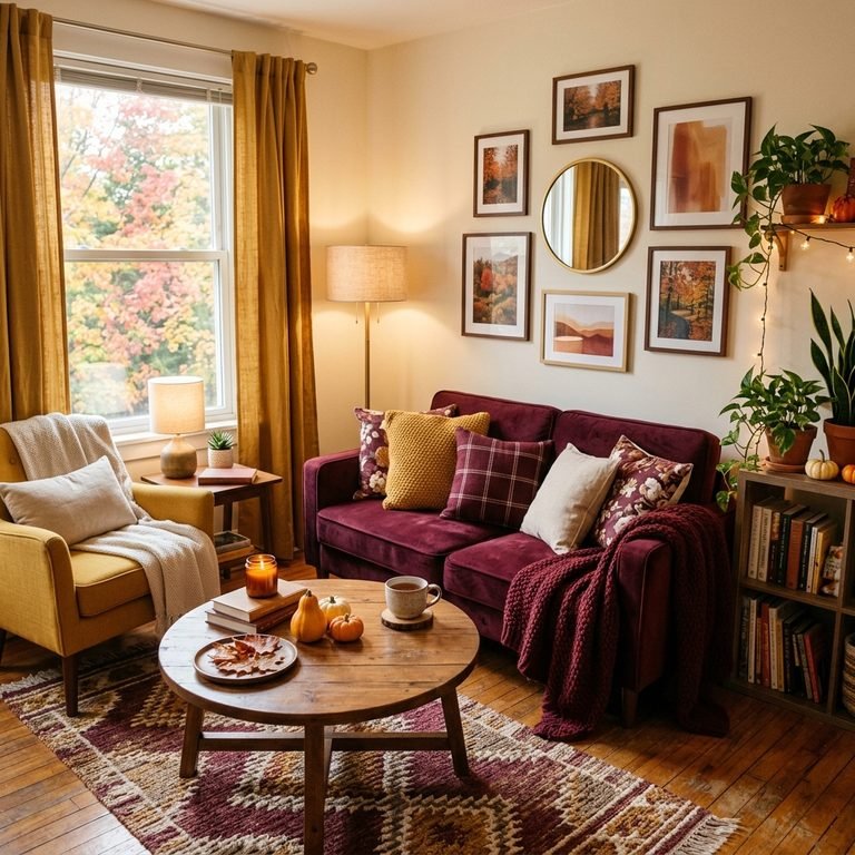 fall decor ideas for small apartments cozy living room