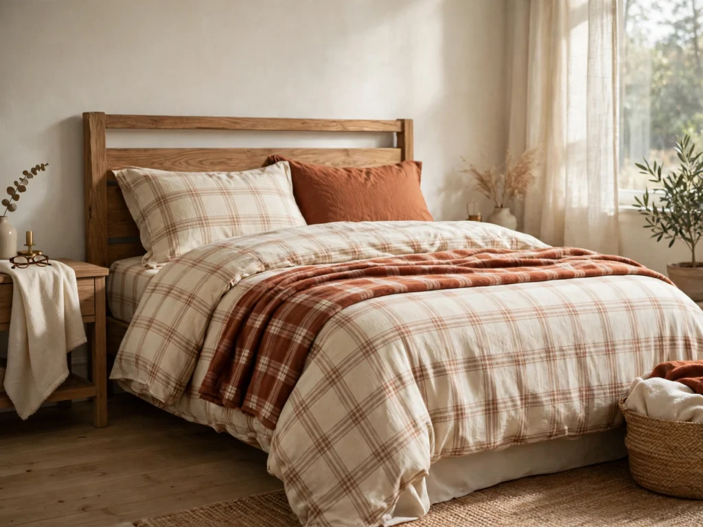 Flannel sheets on a fall bed