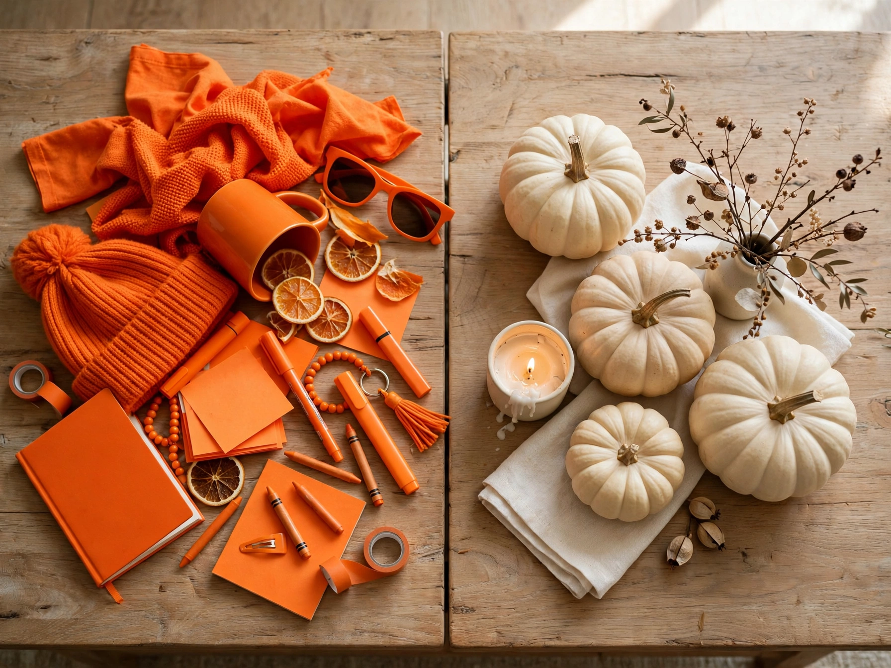 Cluttered versus curated budget fall coffee table