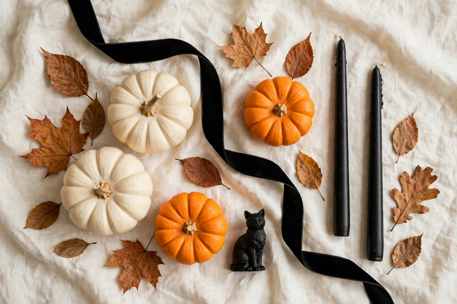 black orange and cream halloween decorations color palette