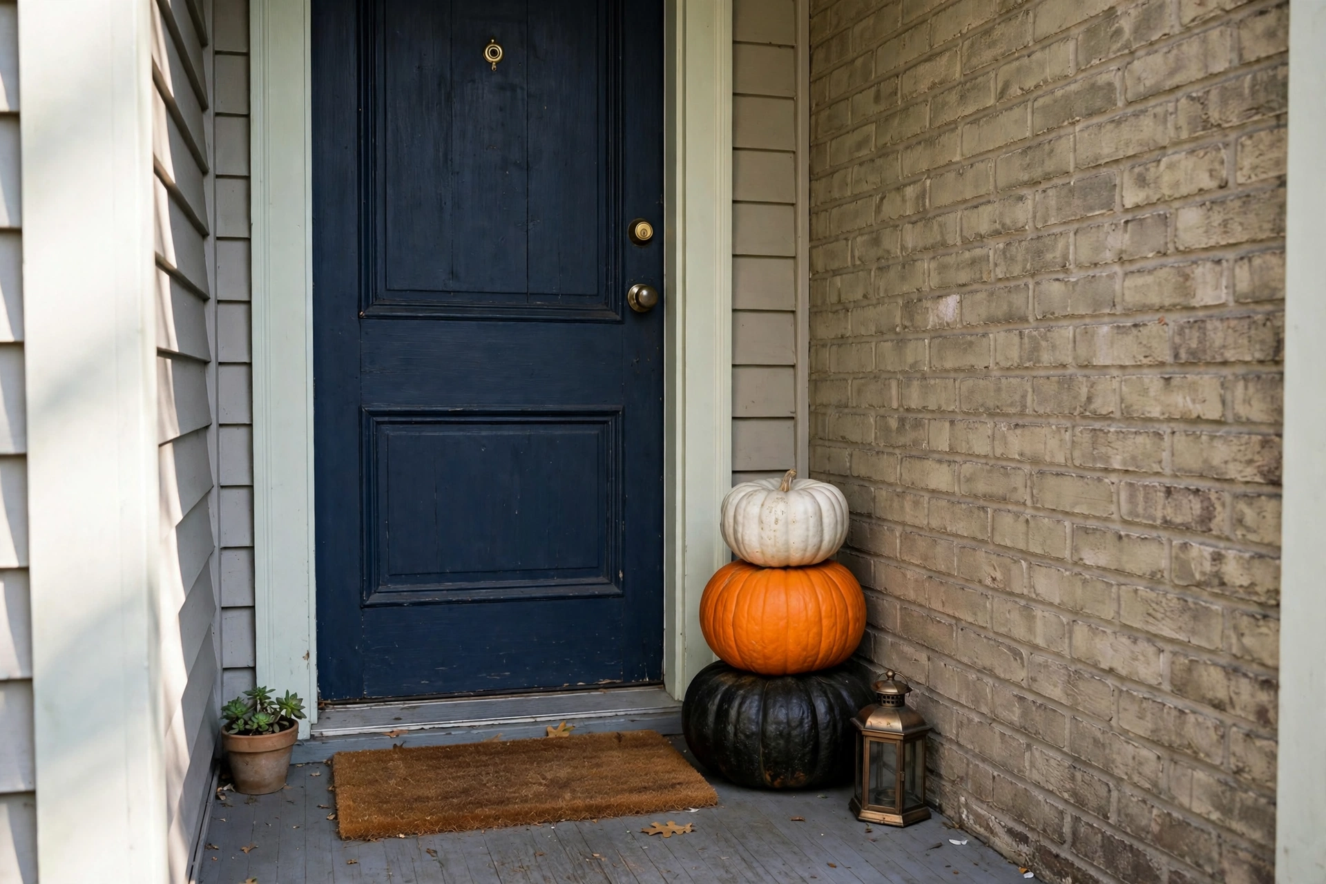 stacked pumpkins small porch halloween decorations