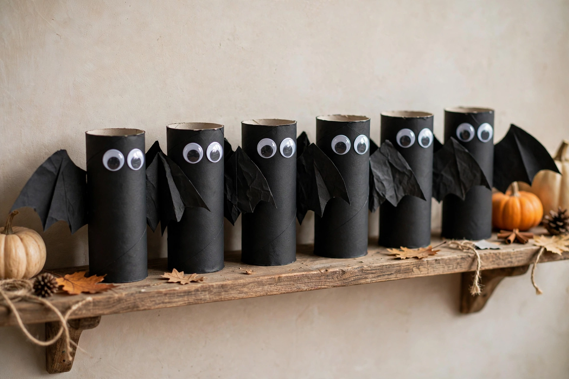 toilet paper roll bats kids halloween craft decorations