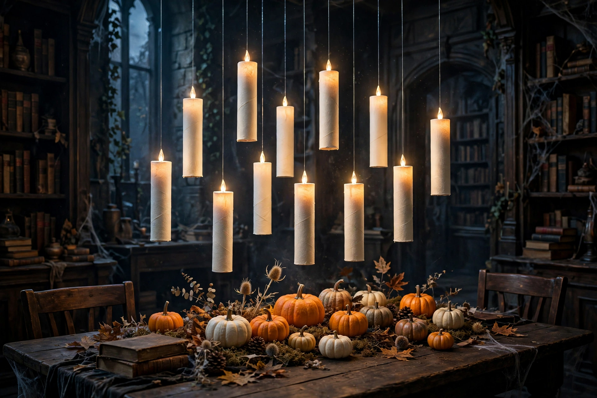 diy floating candles halloween decorations