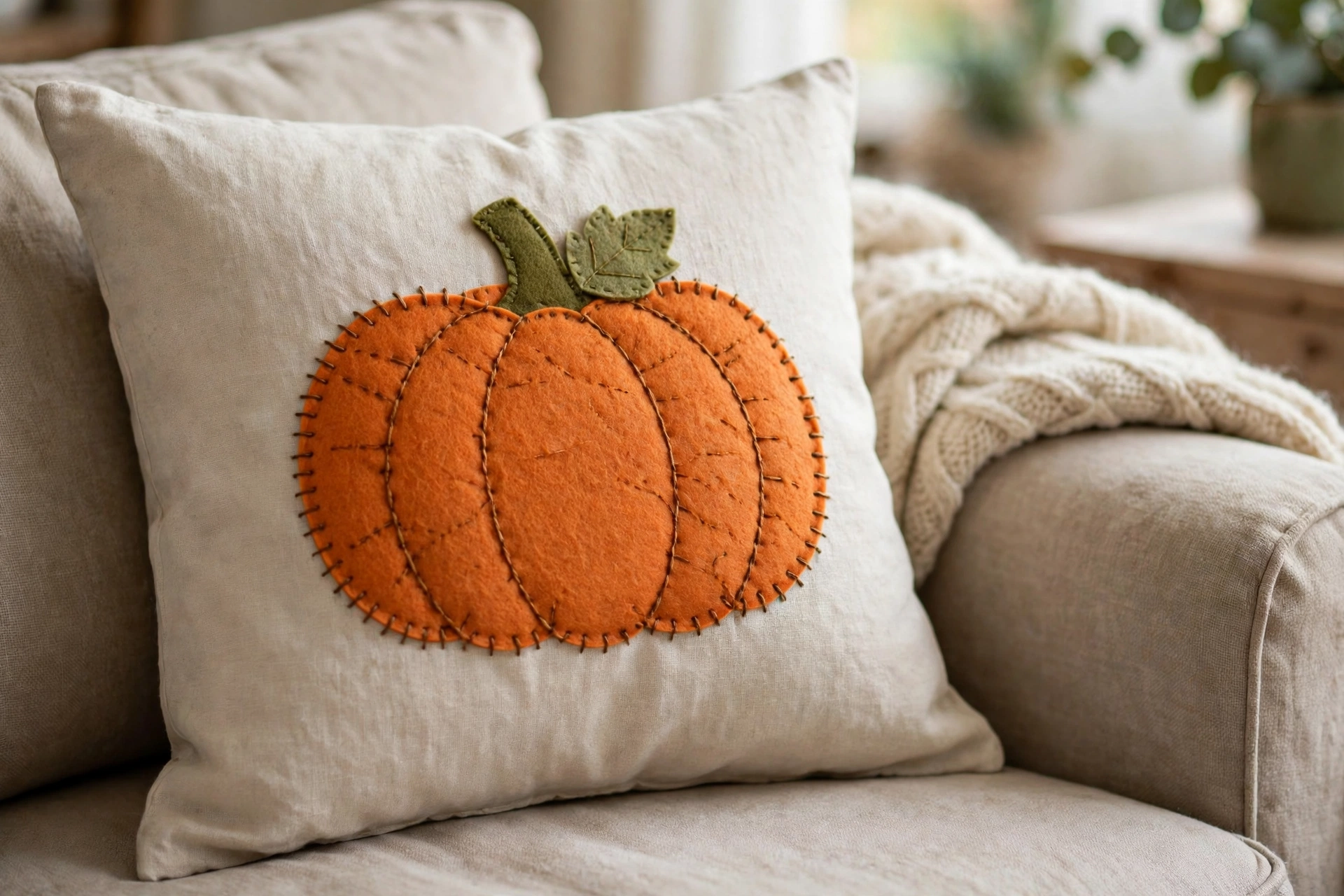 pumpkin pillow cover diy halloween decorations