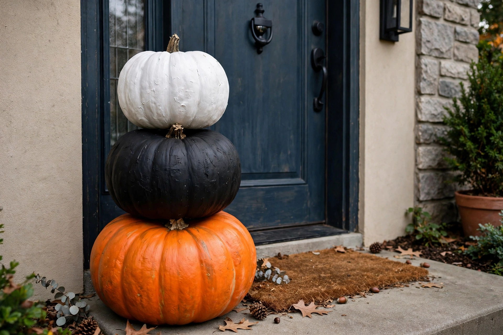 painted pumpkin stack diy halloween decorations