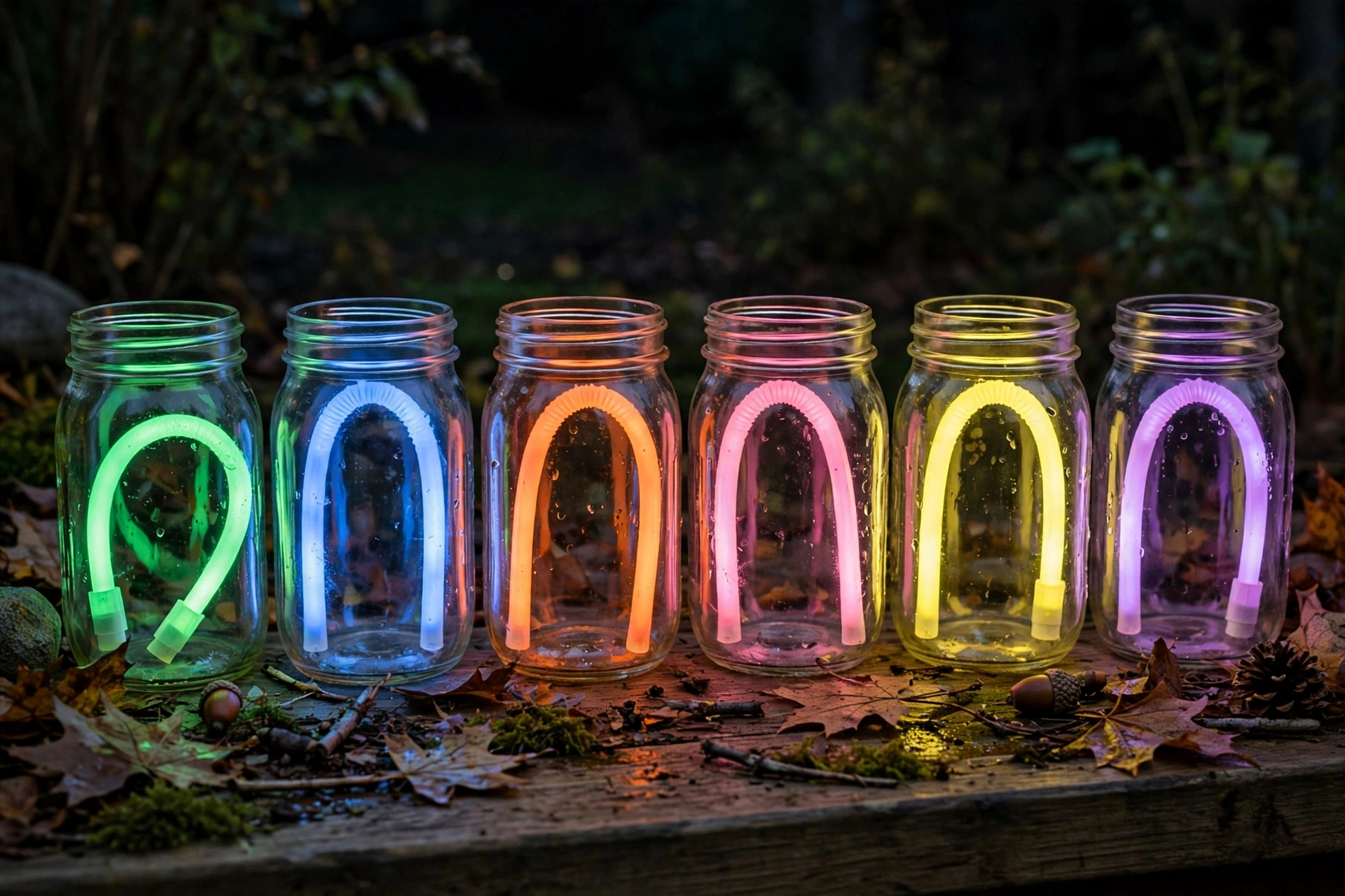 glow stick jars diy halloween decorations