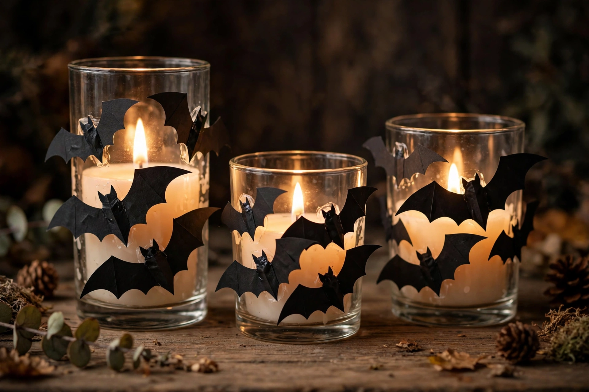 bat candle holders diy halloween decorations