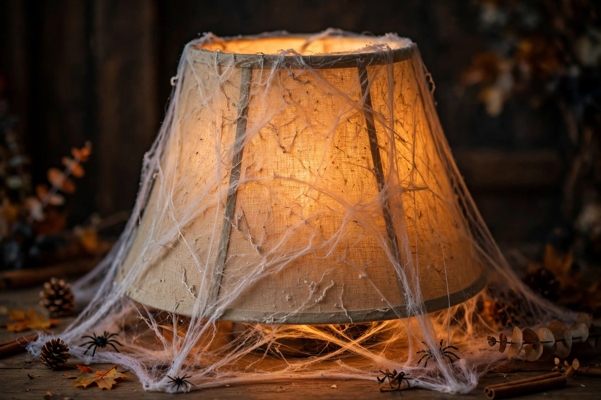 cobweb lampshade diy halloween decorations