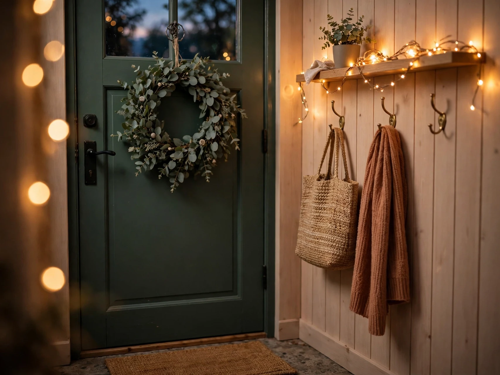 black friday on a budget entryway decor wreath and hooks