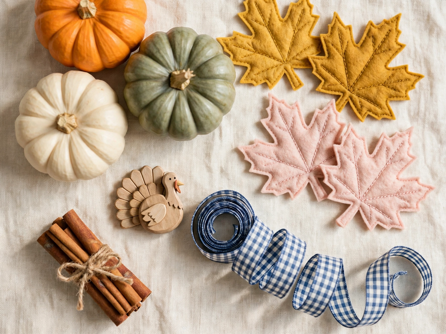 cute thanksgiving decor color palette soft orange cream sage