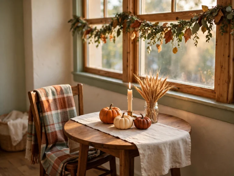 easy thanksgiving home decor in a small apartment dining nook