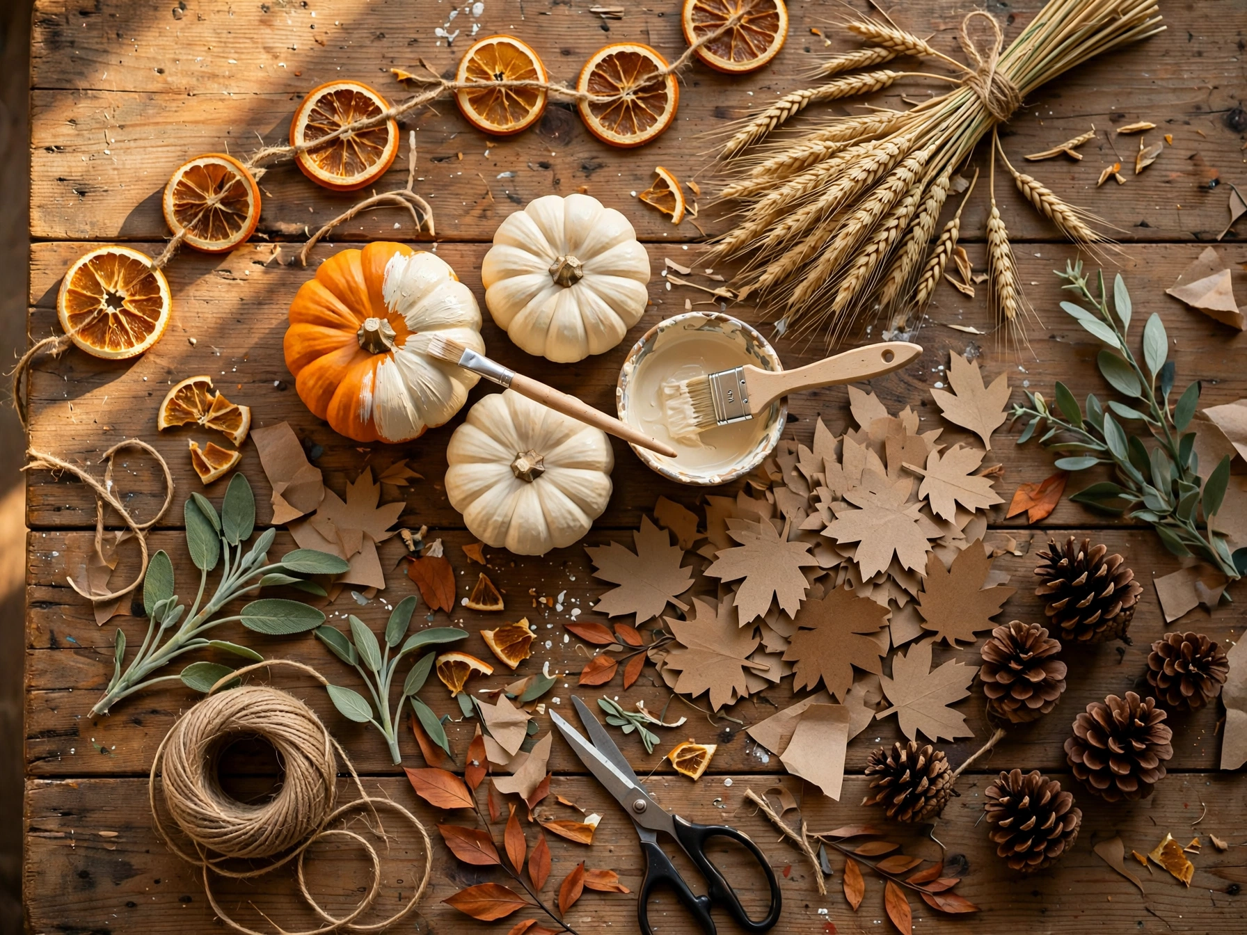 diy thanksgiving home decor crafting table