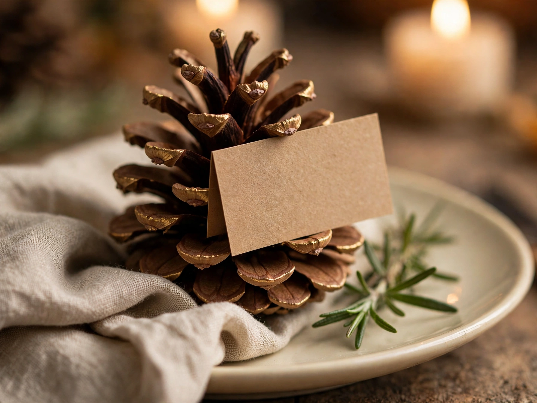 diy pinecone place card holders thanksgiving step by step