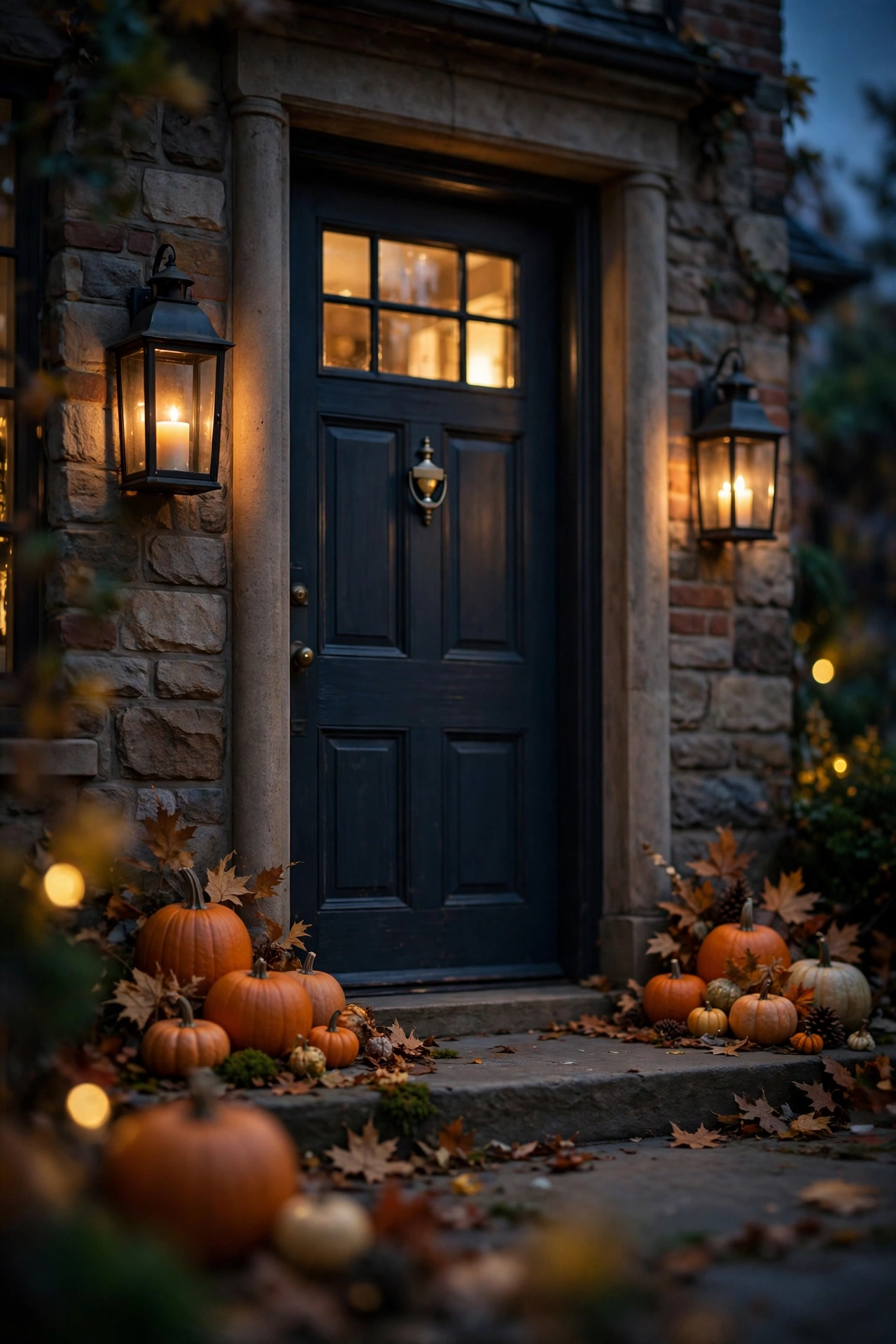 pumpkin step cascade on porch steps fall decor