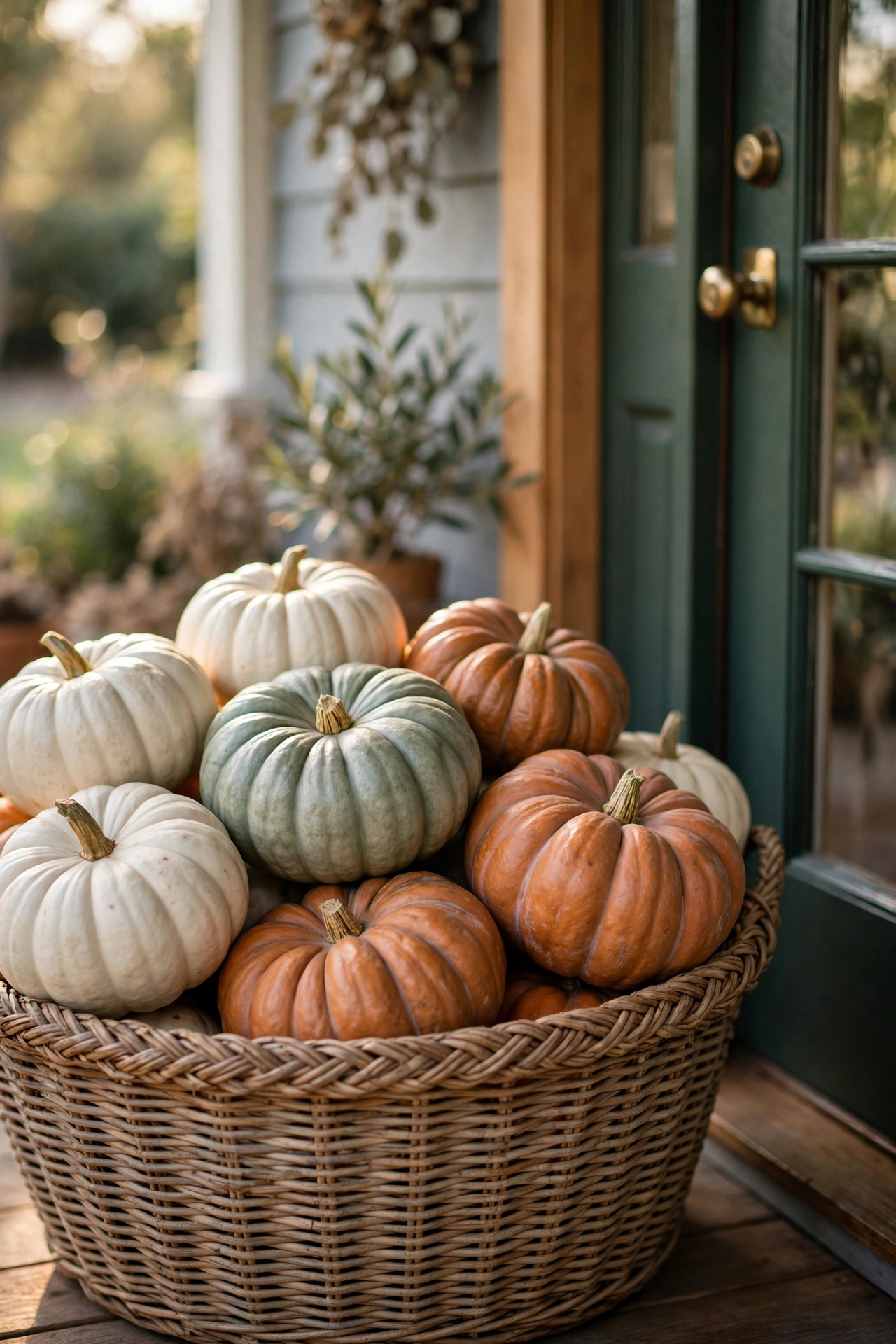 pumpkins and mums porch decor pairing
