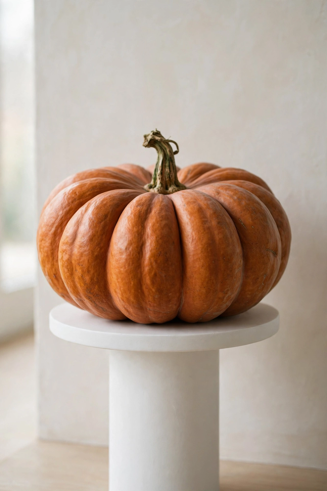 heirloom pumpkins with dried pampas grass aesthetic decor