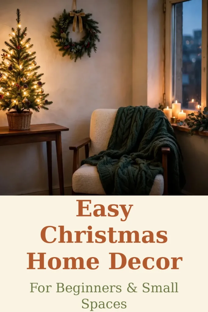 easy christmas home decor for beginners and small spaces pinterest pin