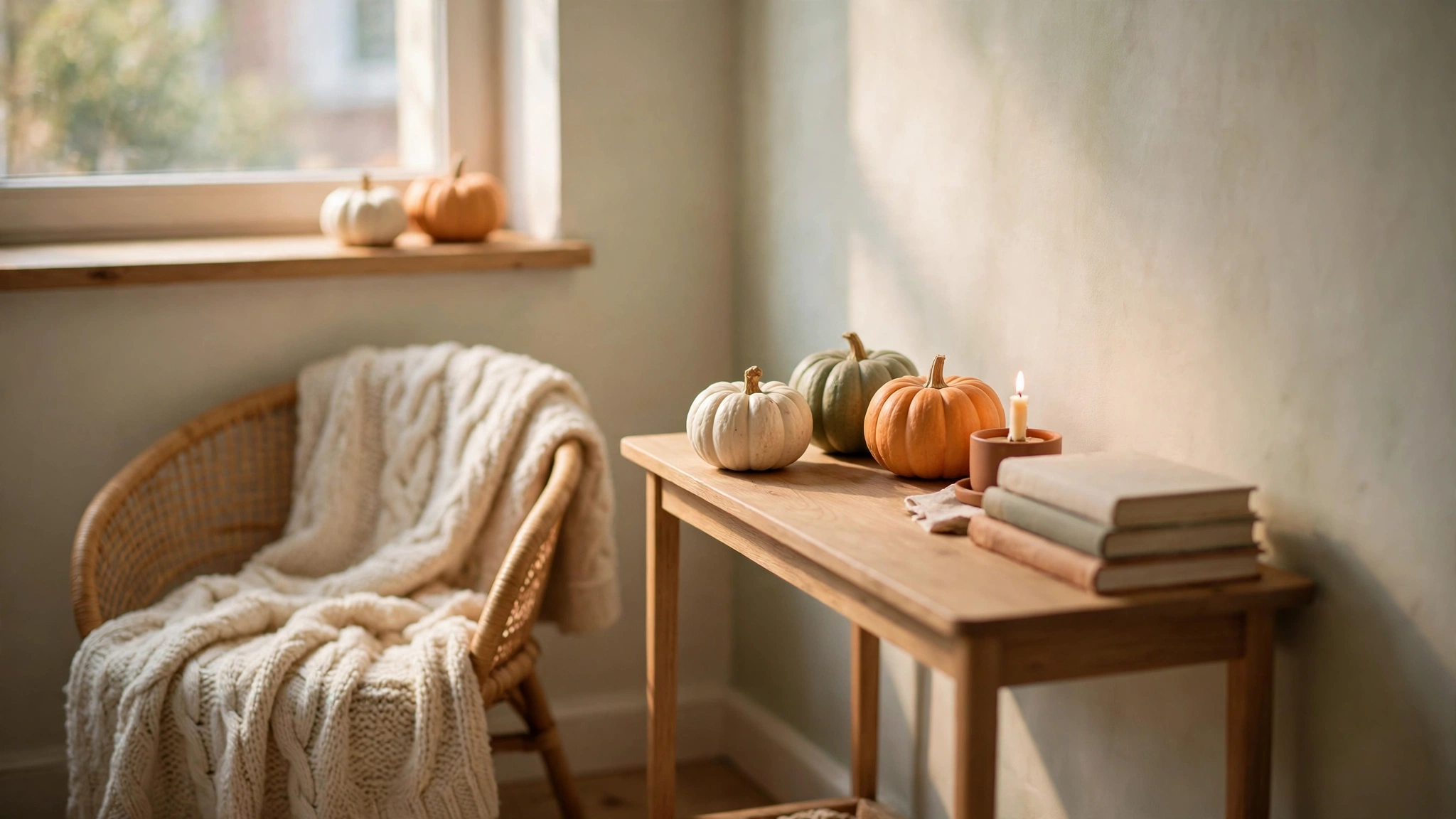 Easy pumpkin home decor for small apartments