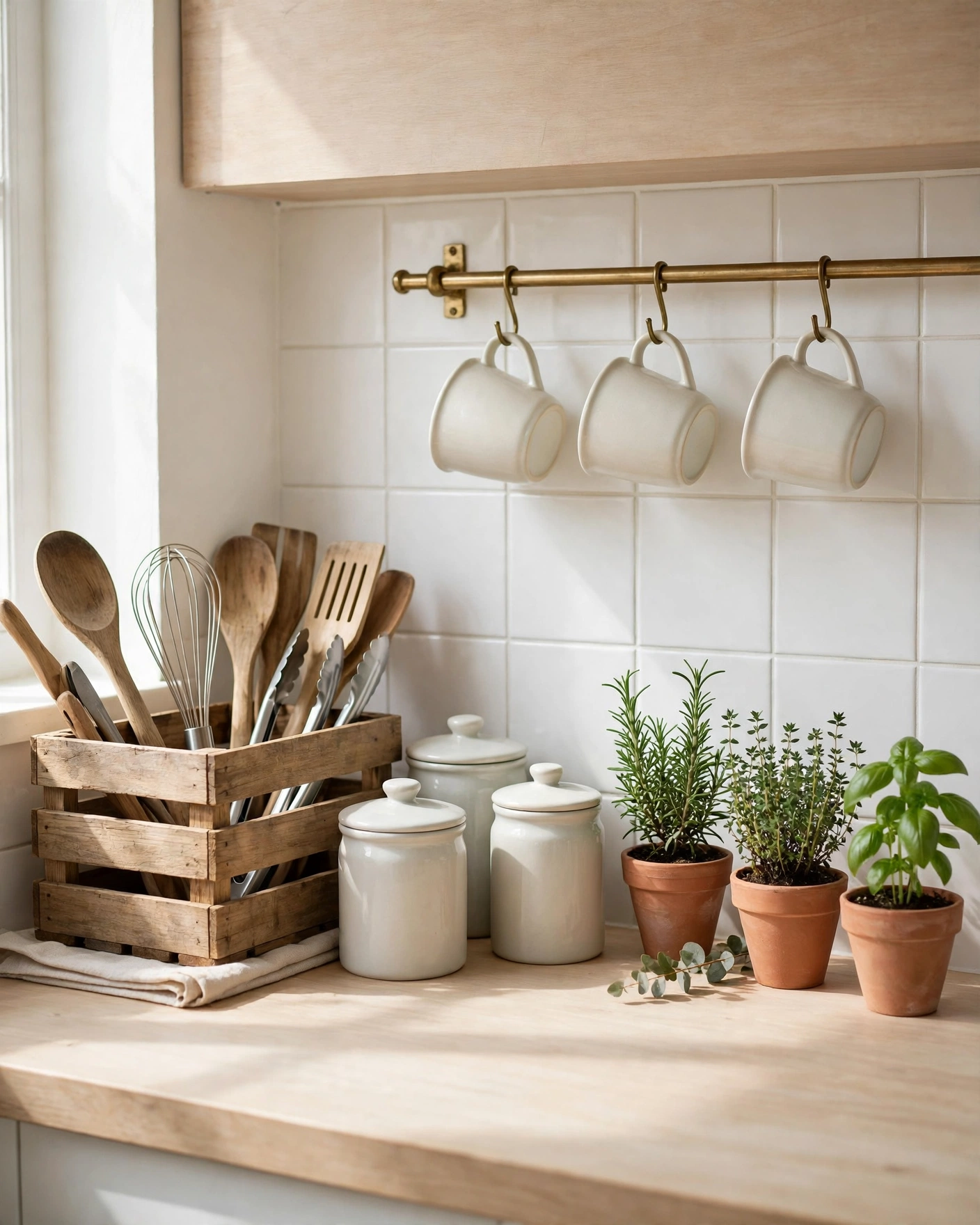 small kitchen counter organization ideas